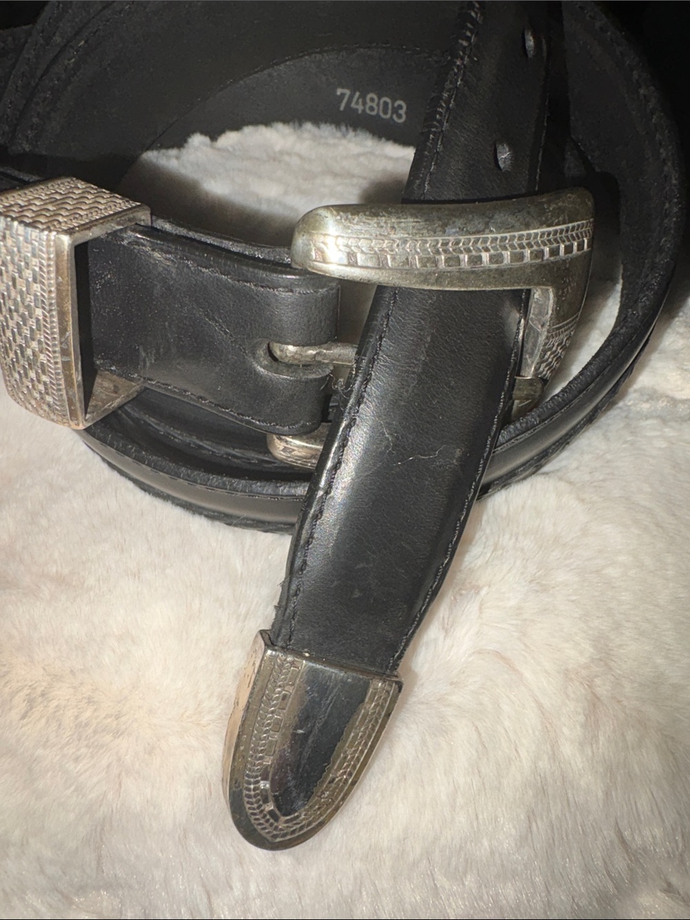 Brighton leather black belt with metal buckle